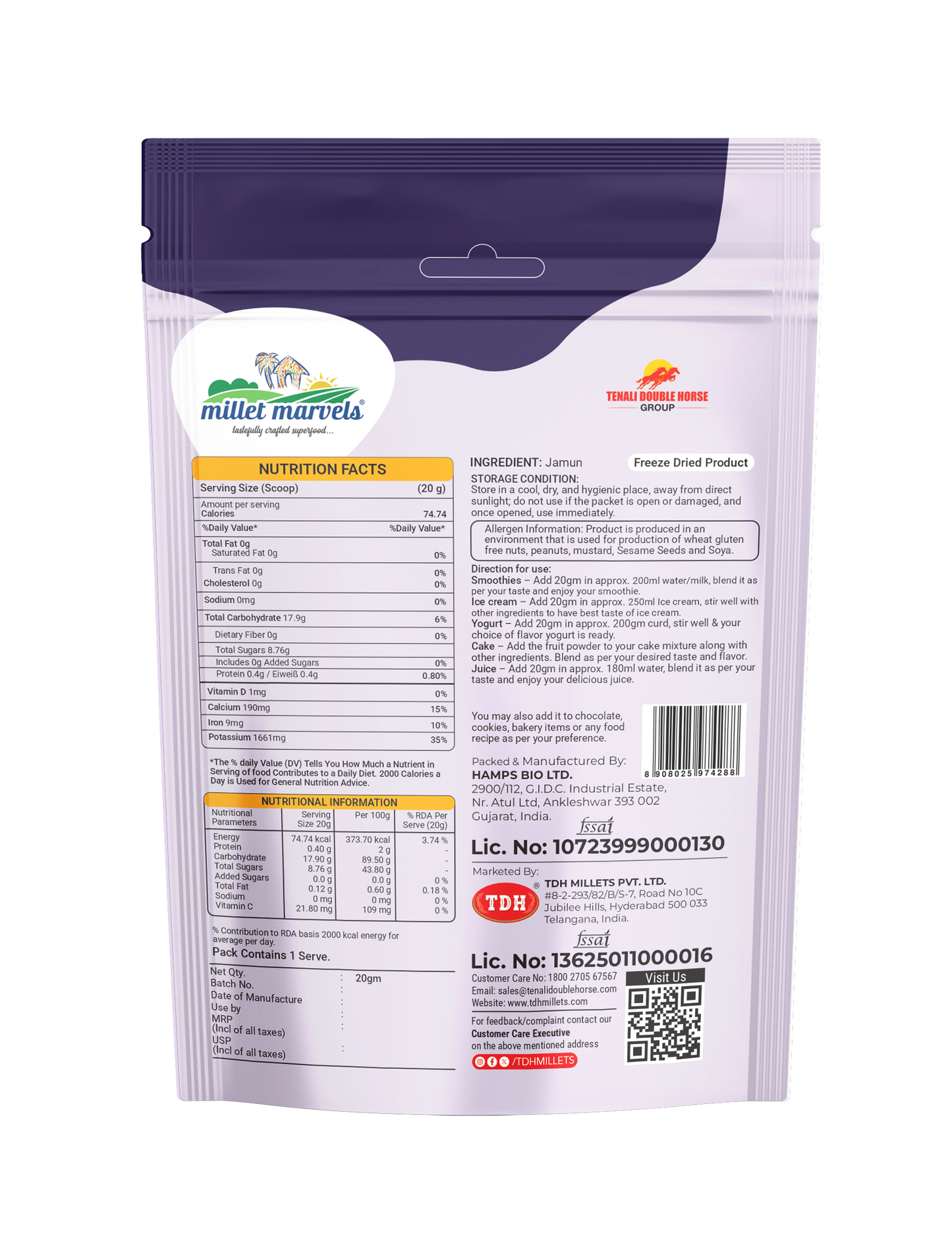 Jamun Freeze Dried Fruit – 100% Natural Superfruit Snack