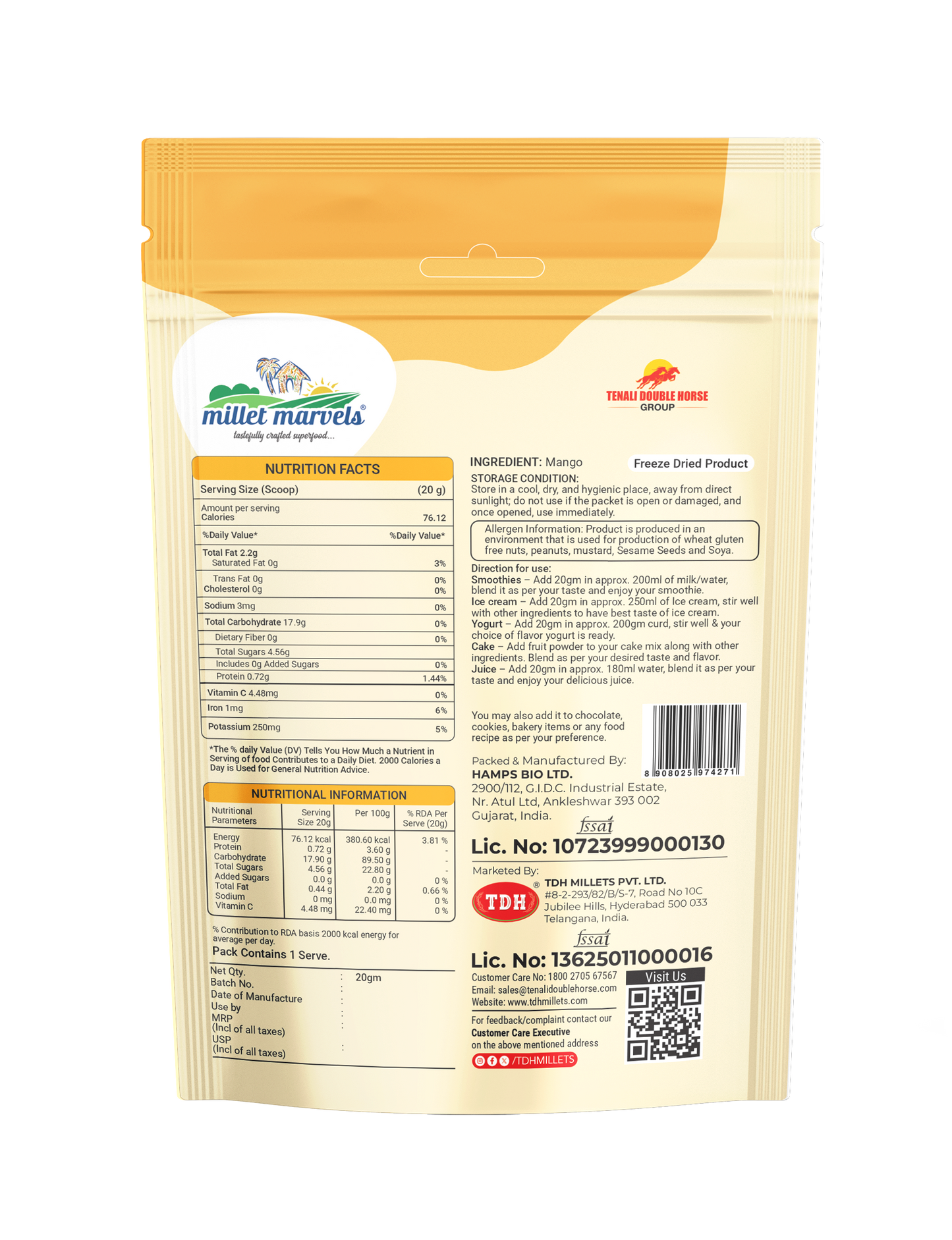 Mango Freeze Dried Fruit – 100% Natural Crispy Superfruit Snack