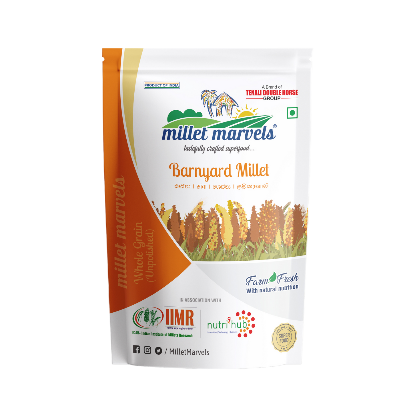 Millet Marvels Barnyard Millet packaging on a white background