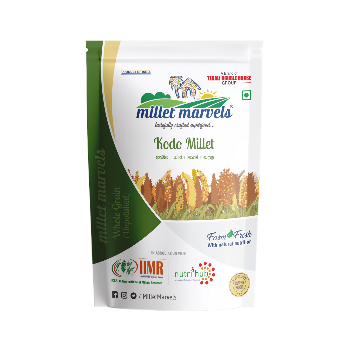 Millet Marvels Kodo Millet packaging on a white background