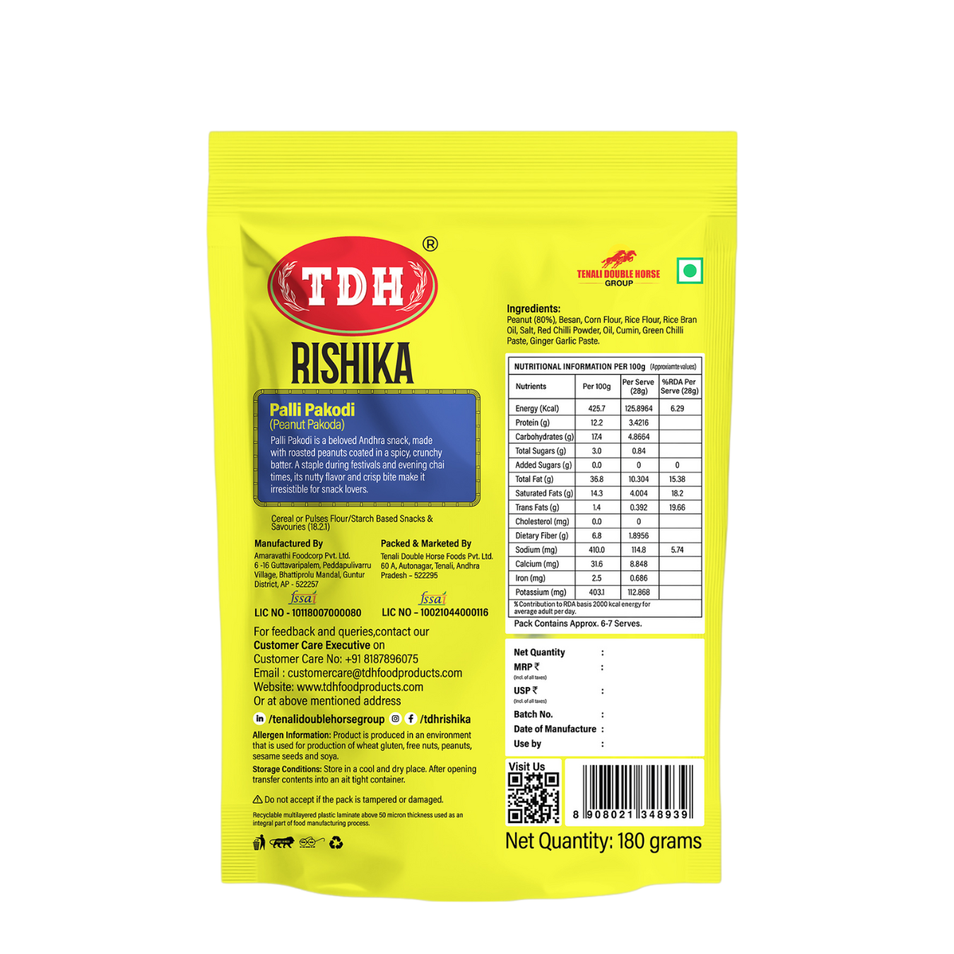 TDH Foods Palli Pakodi rear image