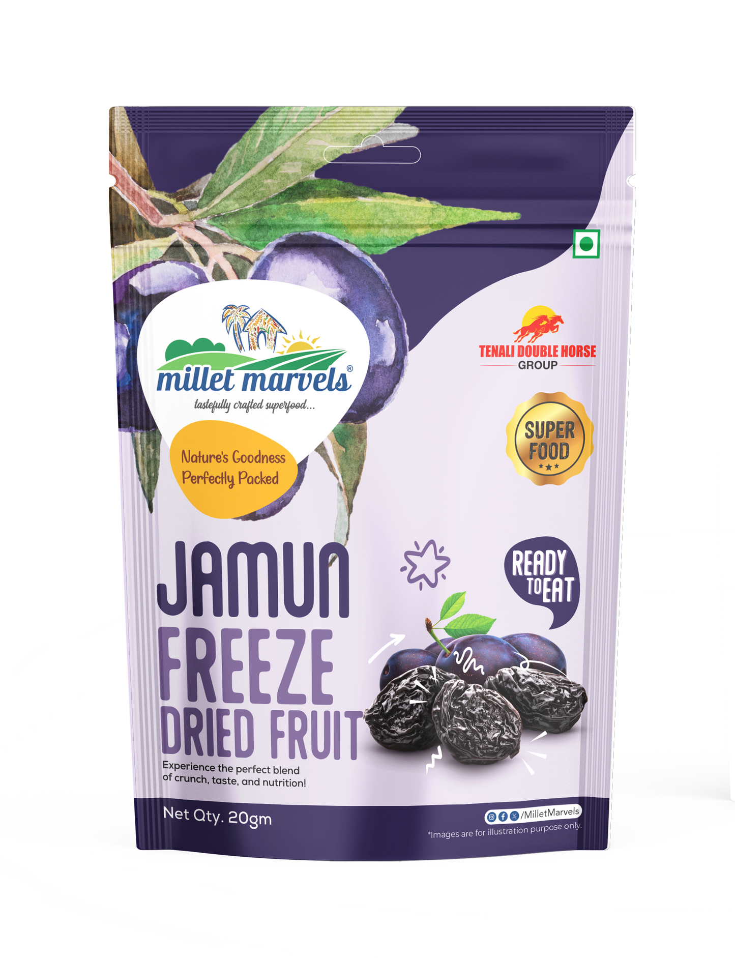 Jamun Freeze Dried Fruit – 100% Natural Superfruit Snack