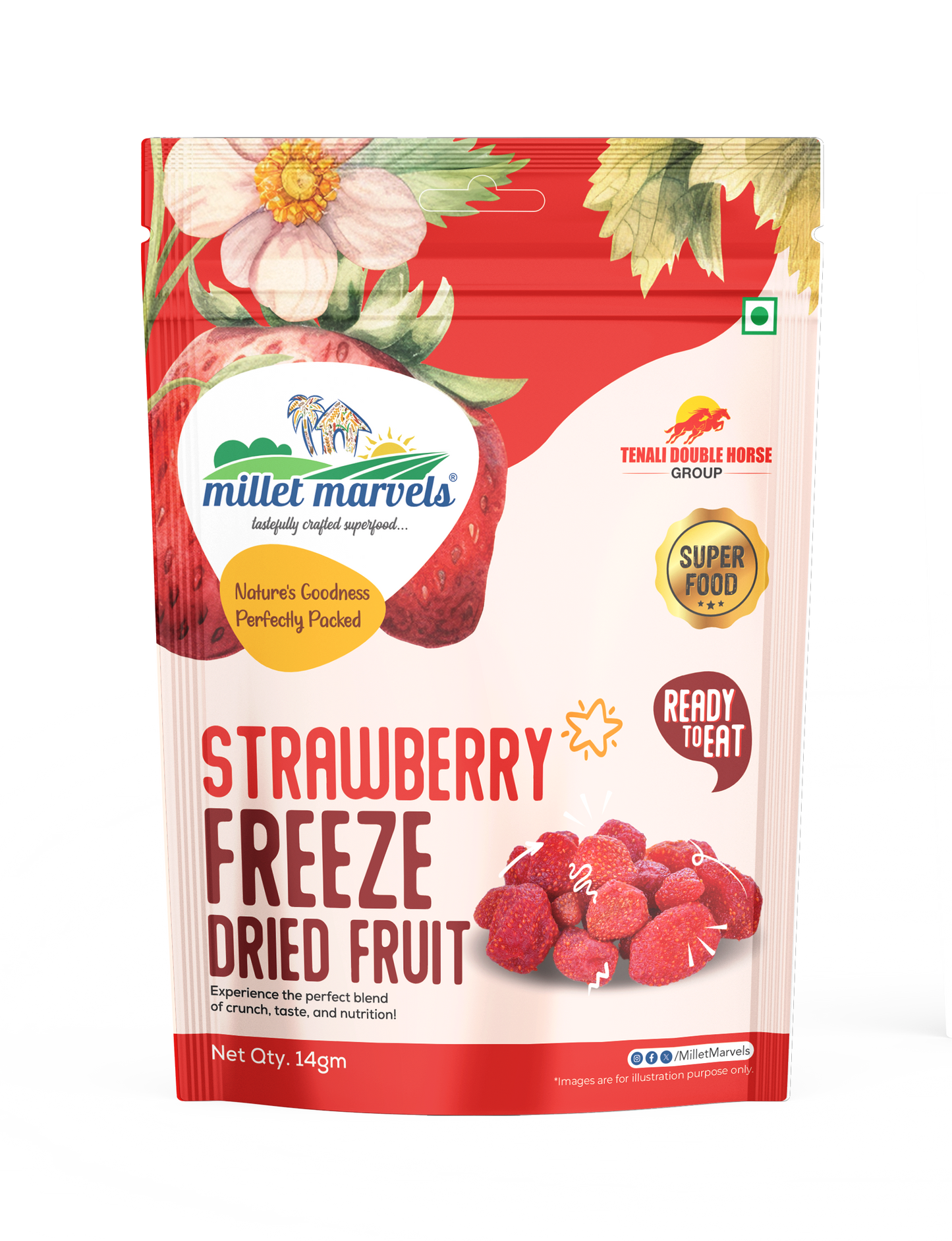 Strawberry Freeze Dried Fruit – 100% Natural Crispy Superfruit Snack