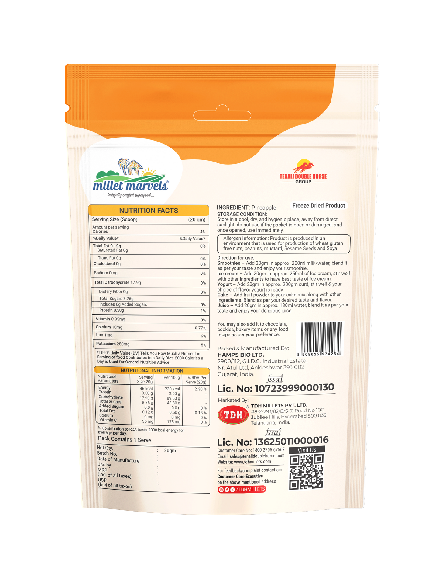 Pineapple Freeze Dried Fruit – 100% Natural Crispy Tropical Snack