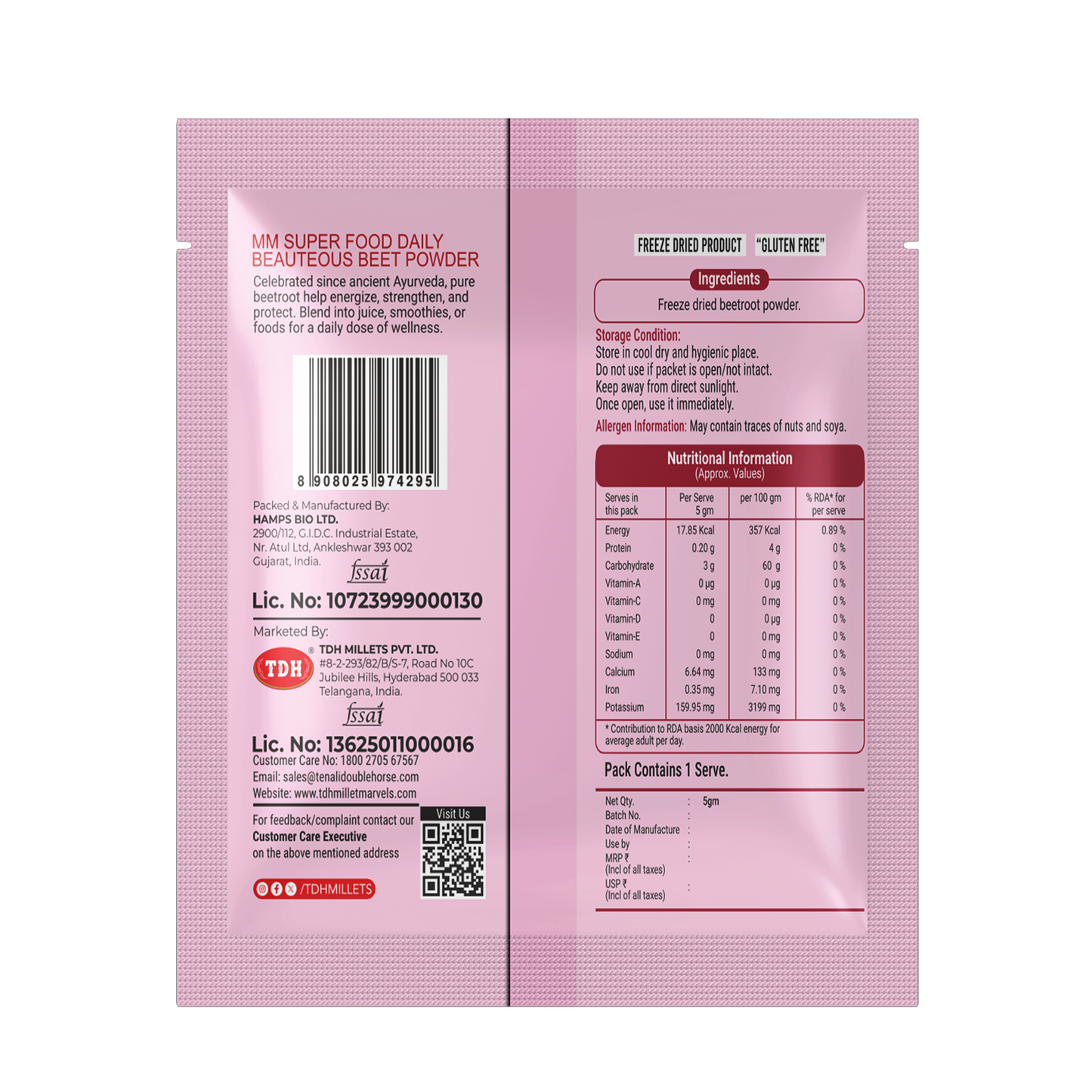 Daily Beauteous Beet Powder – Freeze Dried Beetroot (10 Sachets Box)