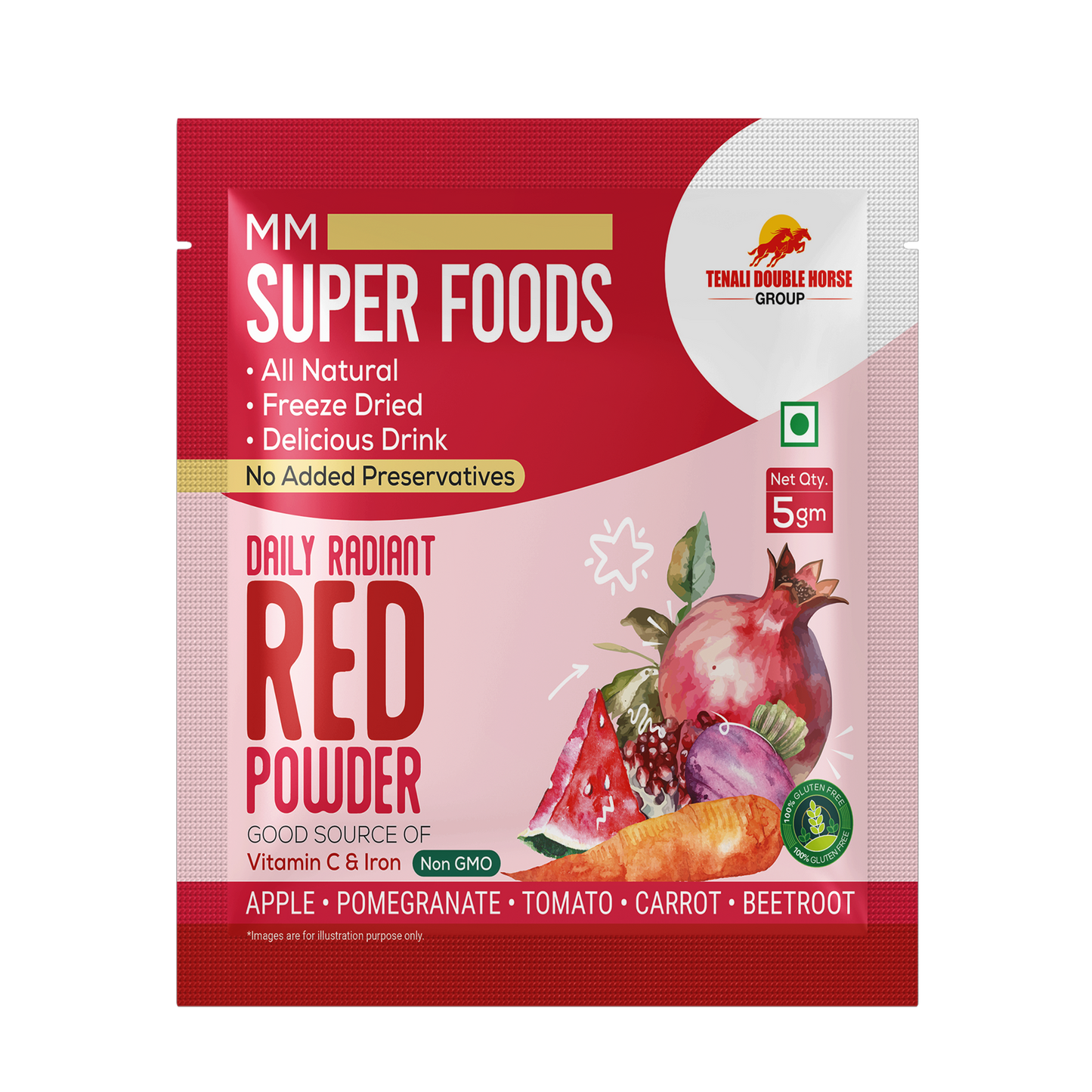 Daily Radiant Red Powder – Freeze Dried Red Fruits & Veggies Blend (10 Sachets Box)