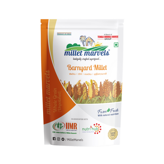 Millet Marvels Barnyard Millet packaging on a white background