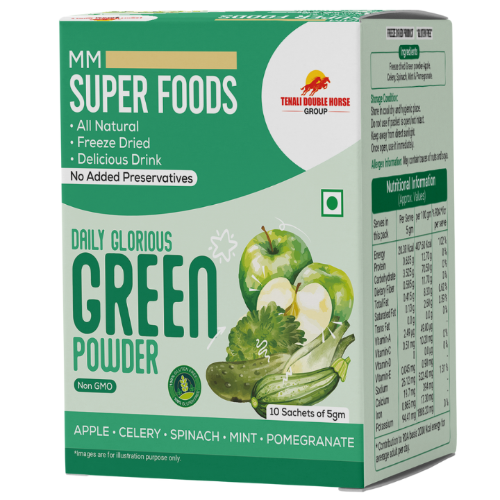Daily Glorious Green Powder – Freeze Dried Super Greens Blend (10 Sachets Box)