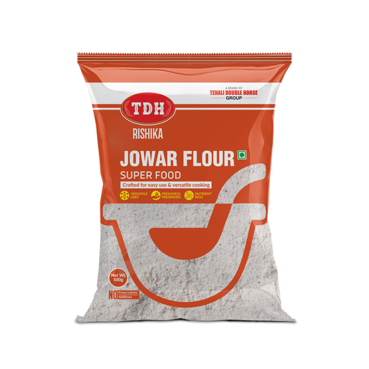 Bag of TDH Jowar Flour on a white background